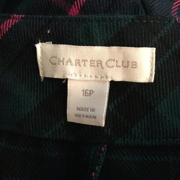 Charter Club Petite Plaid Stretch Wide-Leg Crop Pants 16P - Picture 3 of 6
